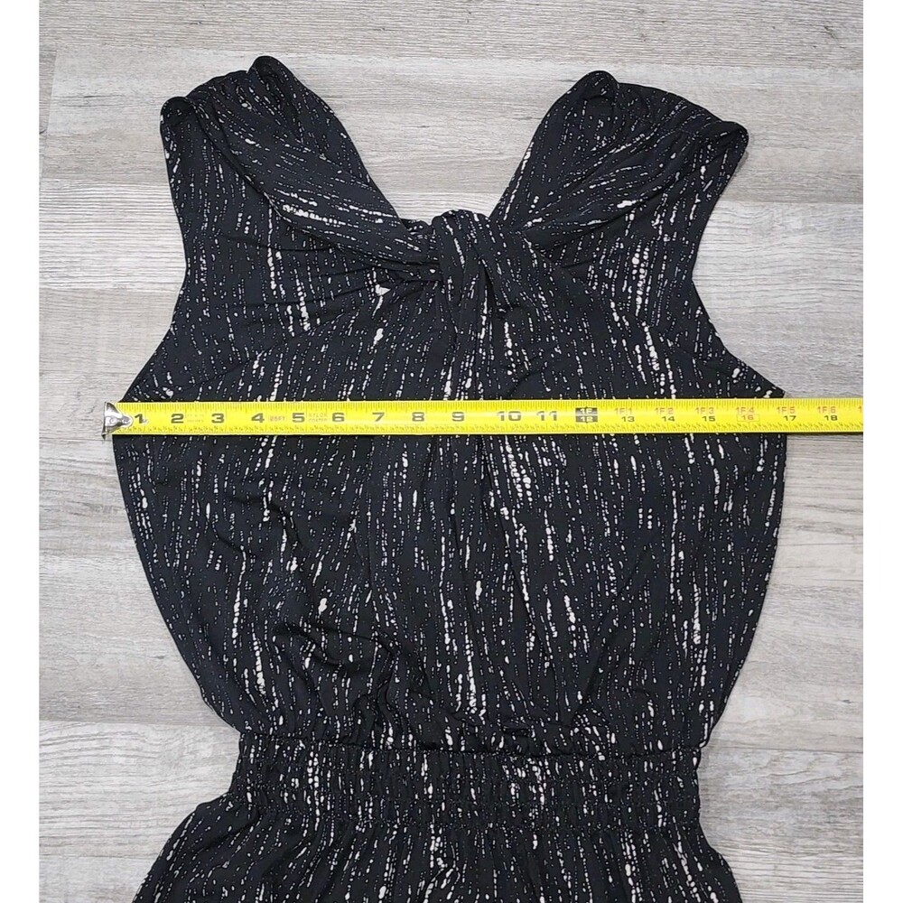Max Studio Women's Criss Cross Neckline Mini Dress, Black & Cream Sizes Medium - Picture 5 of 7